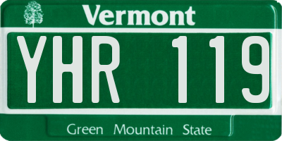 VT license plate YHR119
