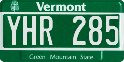 VT license plate YHR285