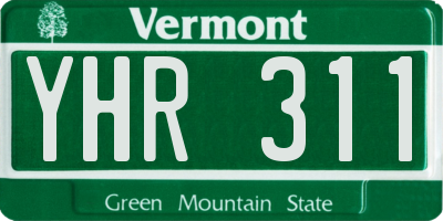 VT license plate YHR311