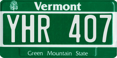 VT license plate YHR407