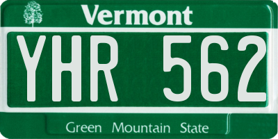 VT license plate YHR562