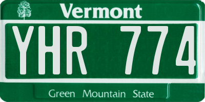 VT license plate YHR774