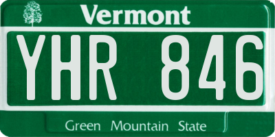 VT license plate YHR846