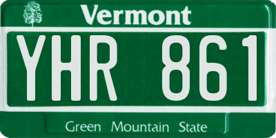 VT license plate YHR861
