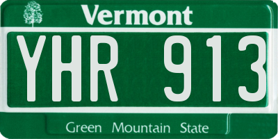 VT license plate YHR913