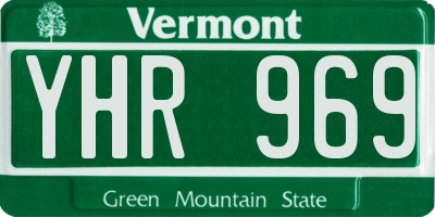 VT license plate YHR969