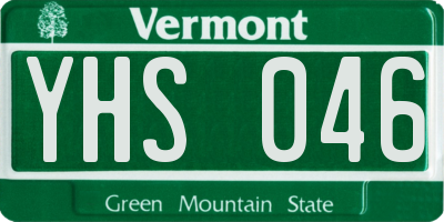 VT license plate YHS046