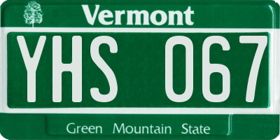 VT license plate YHS067