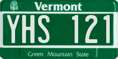 VT license plate YHS121