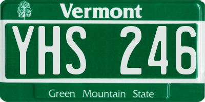 VT license plate YHS246