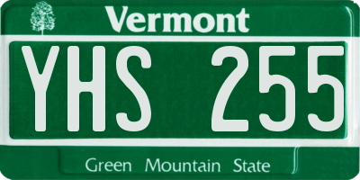 VT license plate YHS255