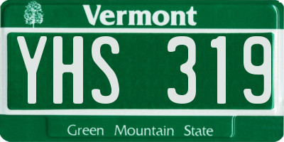 VT license plate YHS319