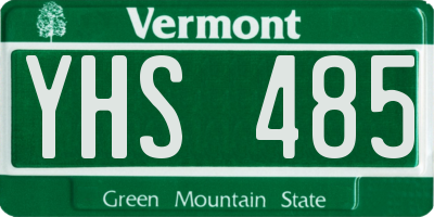 VT license plate YHS485