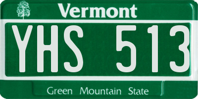VT license plate YHS513