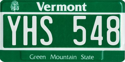 VT license plate YHS548