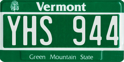 VT license plate YHS944
