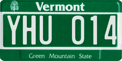 VT license plate YHU014