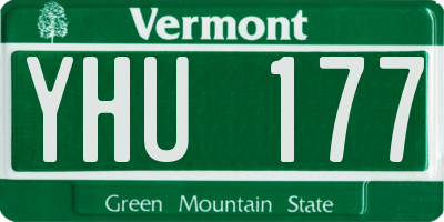 VT license plate YHU177