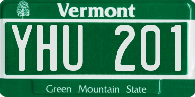 VT license plate YHU201