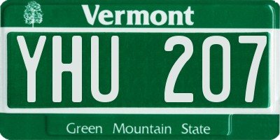 VT license plate YHU207