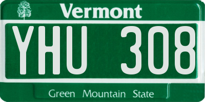 VT license plate YHU308