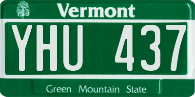 VT license plate YHU437