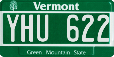 VT license plate YHU622
