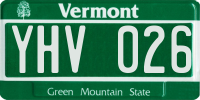 VT license plate YHV026