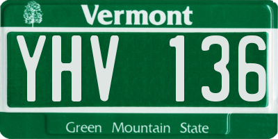 VT license plate YHV136