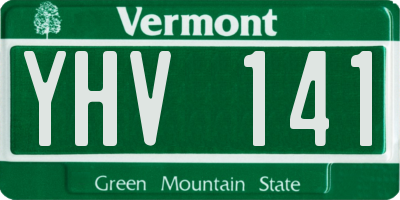 VT license plate YHV141