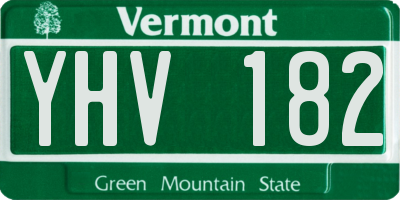 VT license plate YHV182