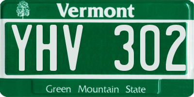 VT license plate YHV302
