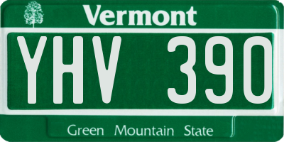 VT license plate YHV390