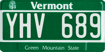 VT license plate YHV689