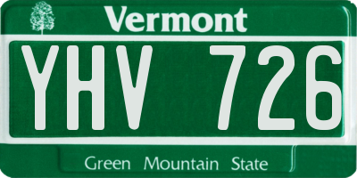 VT license plate YHV726