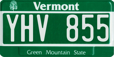 VT license plate YHV855
