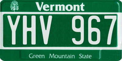 VT license plate YHV967
