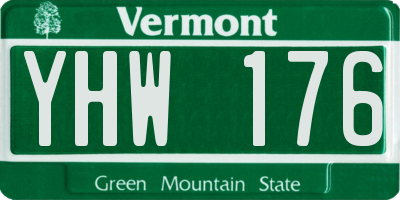 VT license plate YHW176