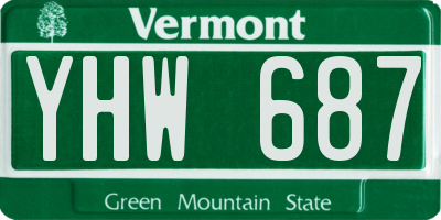 VT license plate YHW687