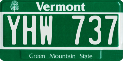VT license plate YHW737