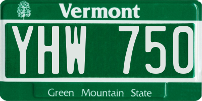 VT license plate YHW750