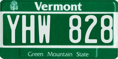 VT license plate YHW828