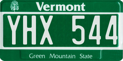 VT license plate YHX544