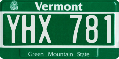 VT license plate YHX781