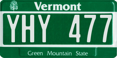 VT license plate YHY477
