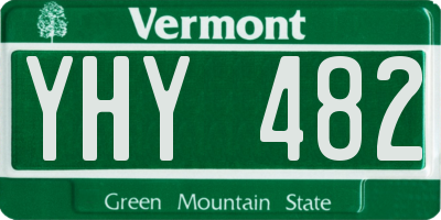 VT license plate YHY482