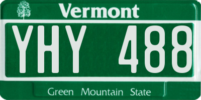 VT license plate YHY488