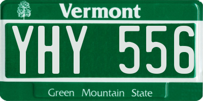 VT license plate YHY556