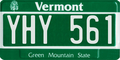 VT license plate YHY561