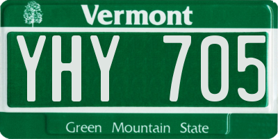 VT license plate YHY705